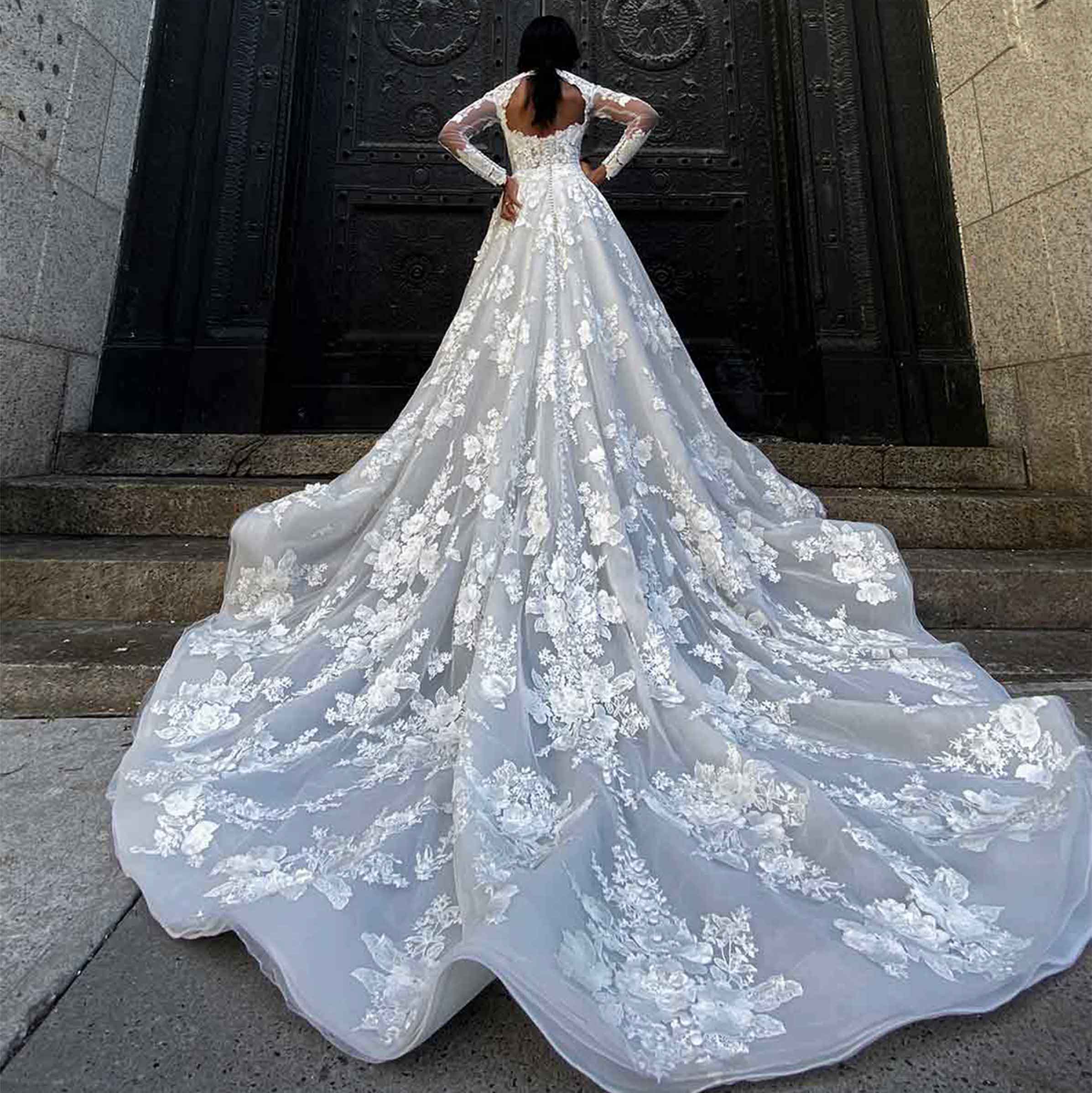 Model wearing white Martina Liana Luxe dress