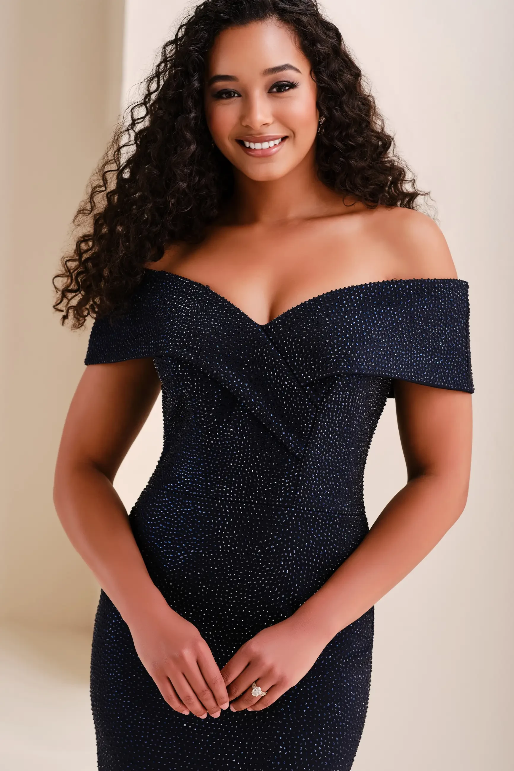 Model wearing a Evening Dresses gown