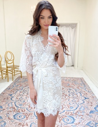 Girl and a Serious Dream Style #Lace Bridal Robe #5 default Ivory/Nude thumbnail