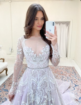 Hayley Paige Style #Hayley #1 Ivory/Amethyst thumbnail