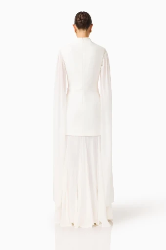 Little White Dresses Style #Odelia Cape Sleeve #2 White thumbnail