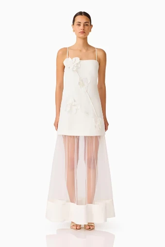 Dressy LWD Collection Style #Reina 3D Floral #0 default White thumbnail