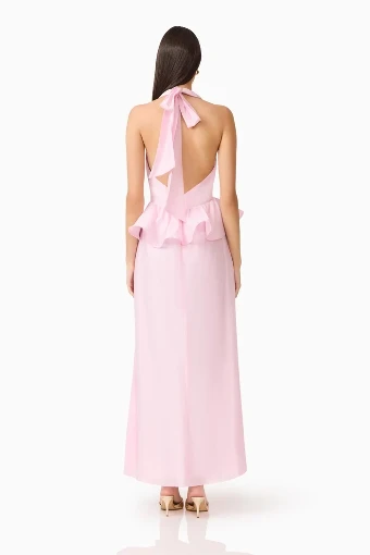 Cocktail Dresses Style #Fiorina Halter Neck Peplum Gown #2 default Pale Pink thumbnail