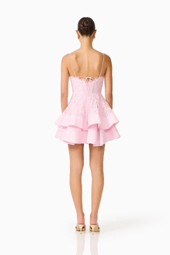 Cocktail Dresses Style #Fiorina Sleeveless Tiered Mini #1 Pale Pink thumbnail