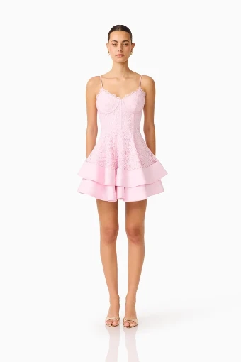 Cocktail Dresses Style #Fiorina Sleeveless Tiered Mini #0 default Pale Pink thumbnail