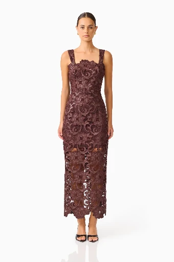 Cocktail Dresses Style #Novelle Midi Dress #0 default Chocolate Brown thumbnail